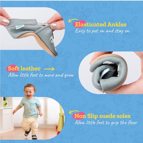 6-12M soft sole leather dog booties - Picture 2 of 3